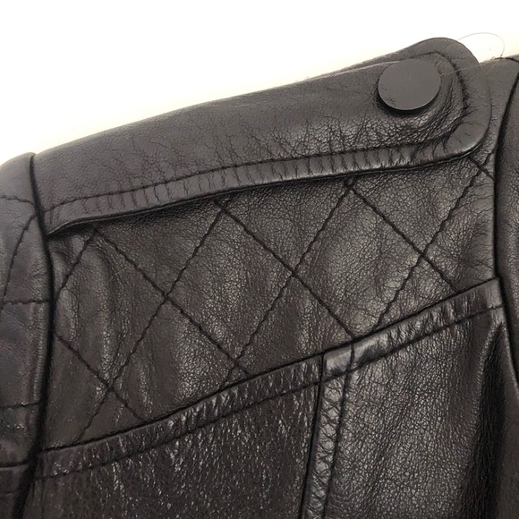 Vince Black Leather Jacket Size Small - Picture 3 of 12